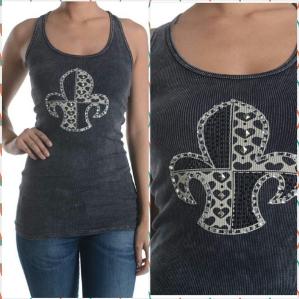 Embellished Ribbed Tank